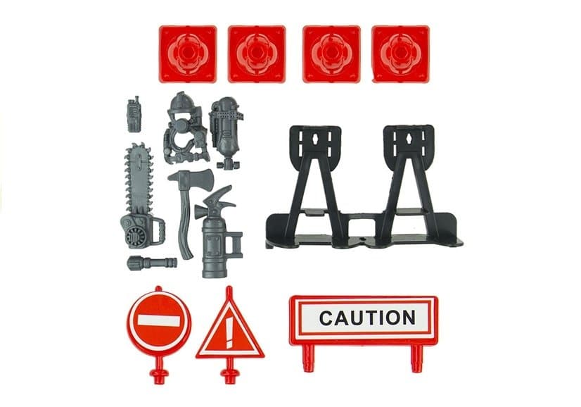 LEAN TOYS Velik gasilski set: tovornjak, gasilci, quad, čelada 8