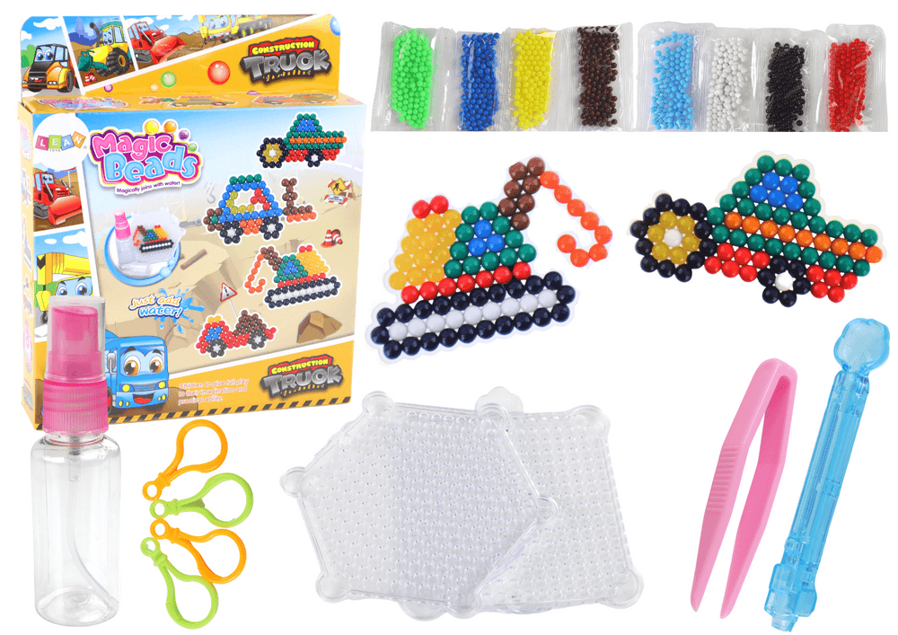 Komplet vodnih koralidkov LEAN TOYS, 8 barv, gradbena vozila