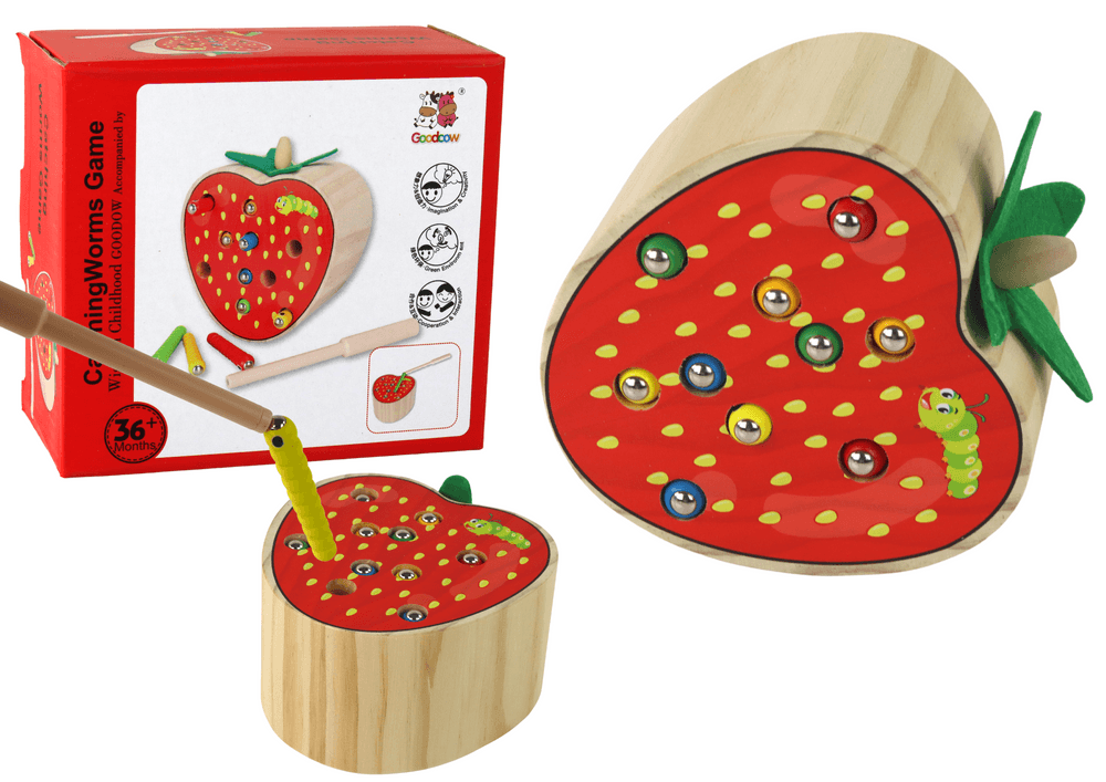Lesena igra LEAN TOYS Jagoda: Ujemi črva