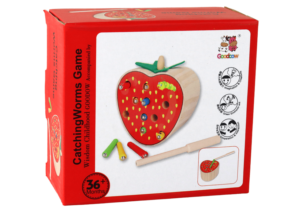 Lesena igra LEAN TOYS Jagoda: Ujemi črva 4