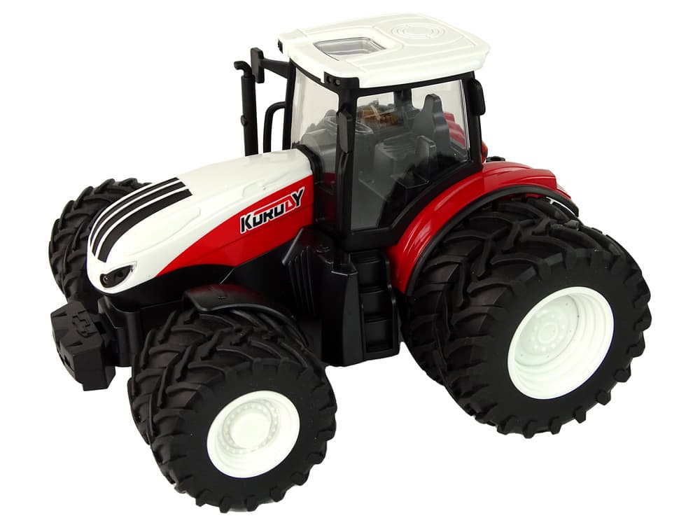 Traktor na daljinsko vodenje z prikolico, 1:24, rdeč/zelen 2