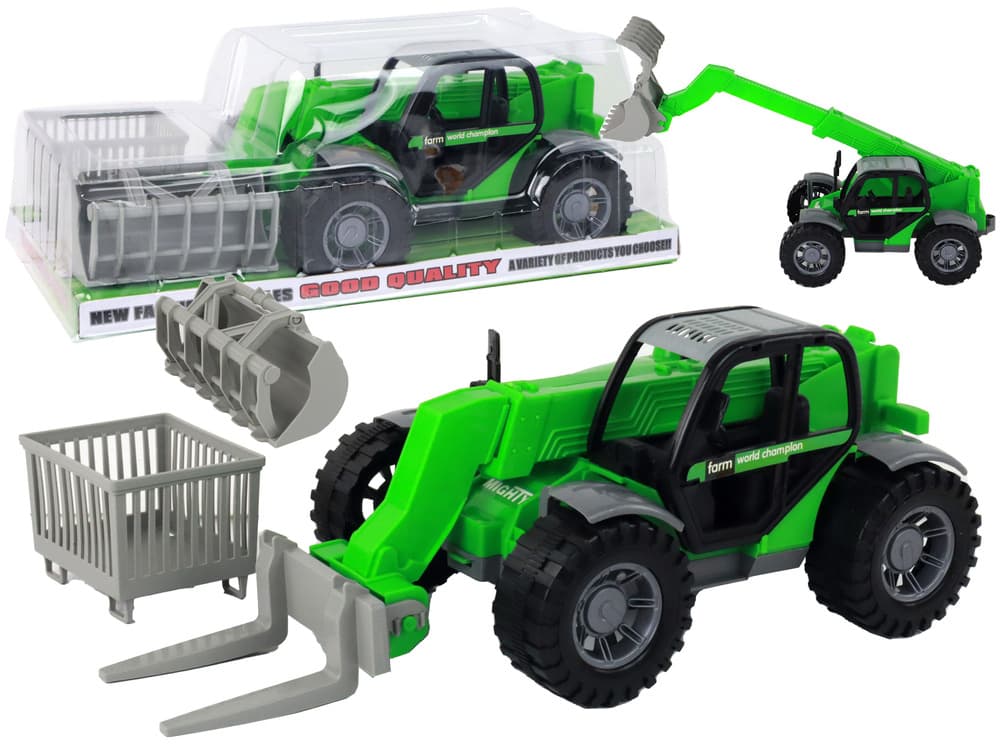 Kmetijski stroj traktor z dvigalom, zelena