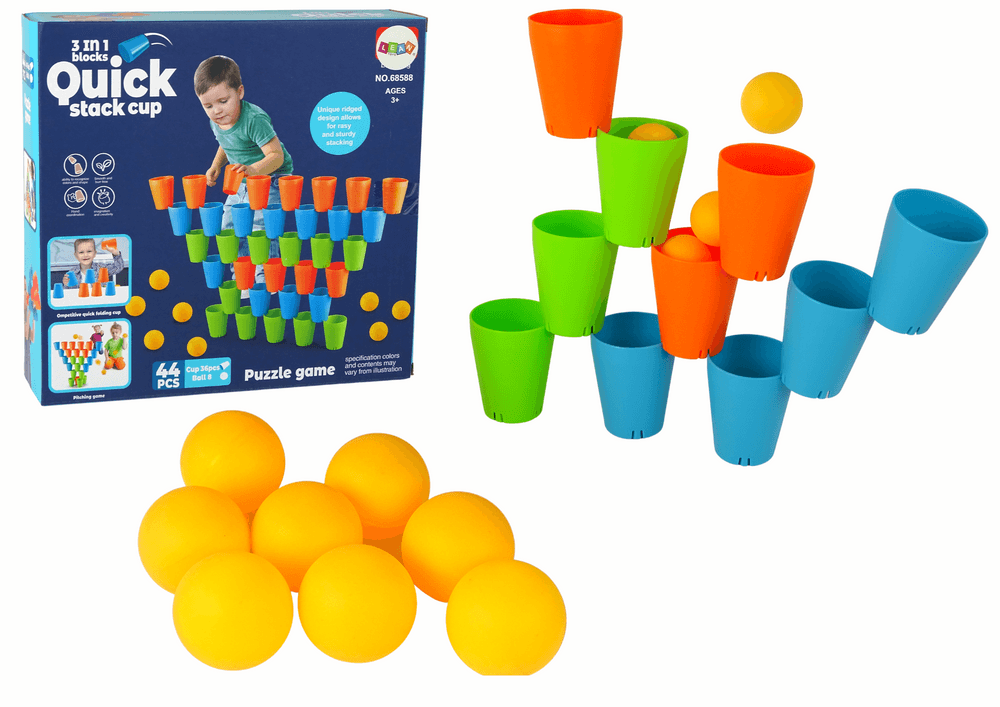 Sestavljanka "Kubeczki" 3 v 1, 44 elementi