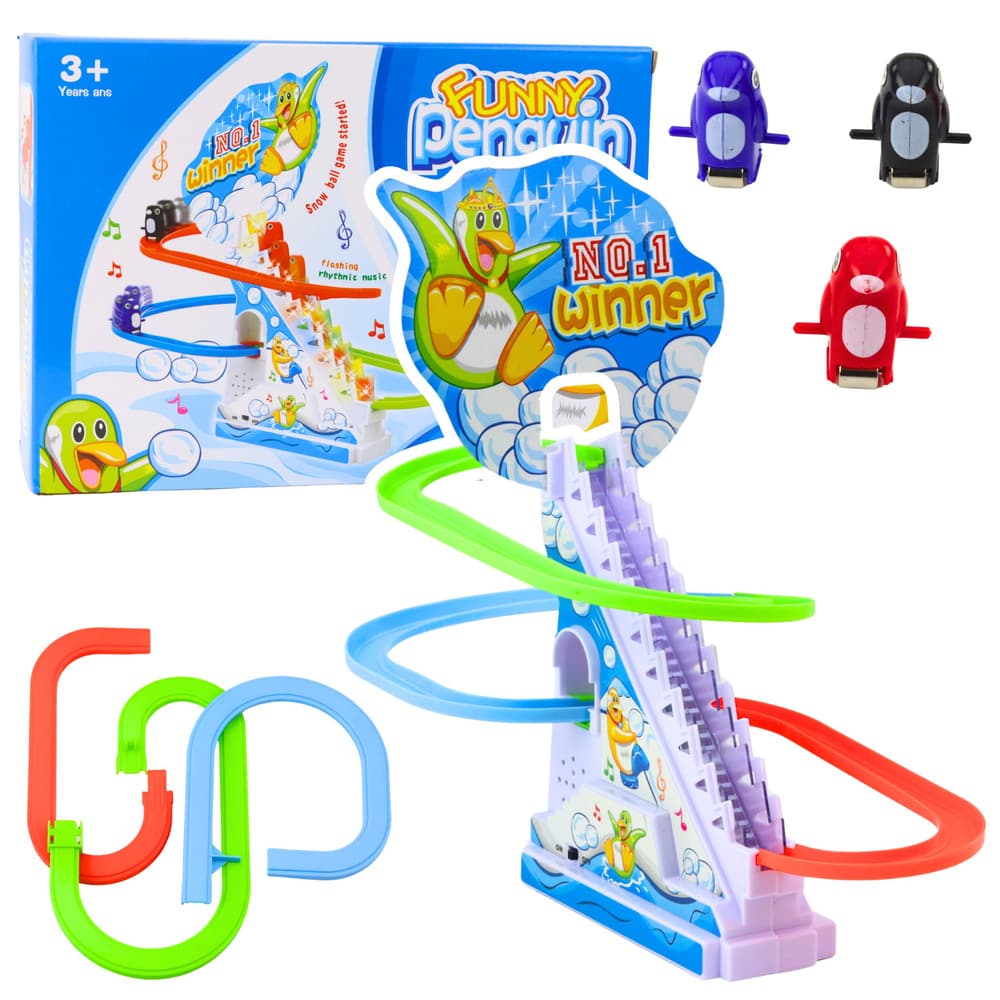LEAN TOYS Interaktivni pingvini na premičnih stopnicah