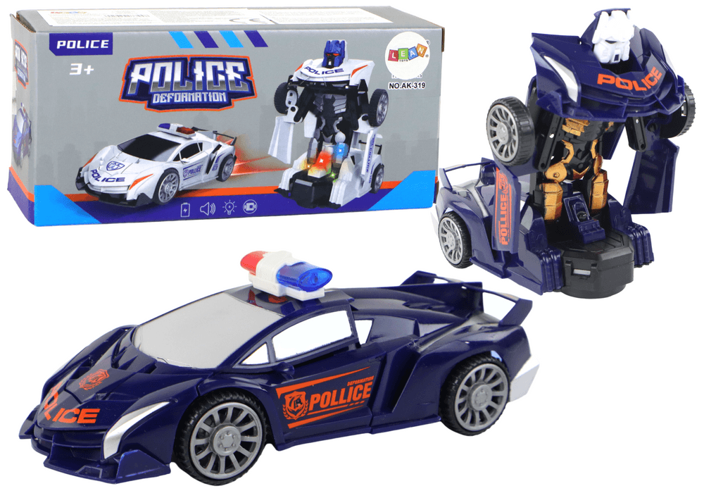 Avtomobil-robot "Policija" 2v1, temno moder