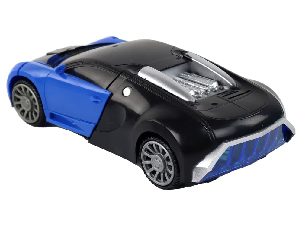 Daljinsko voden avtomobil-robot 2v1 Bugatti modri s svetlobnimi efekti 3