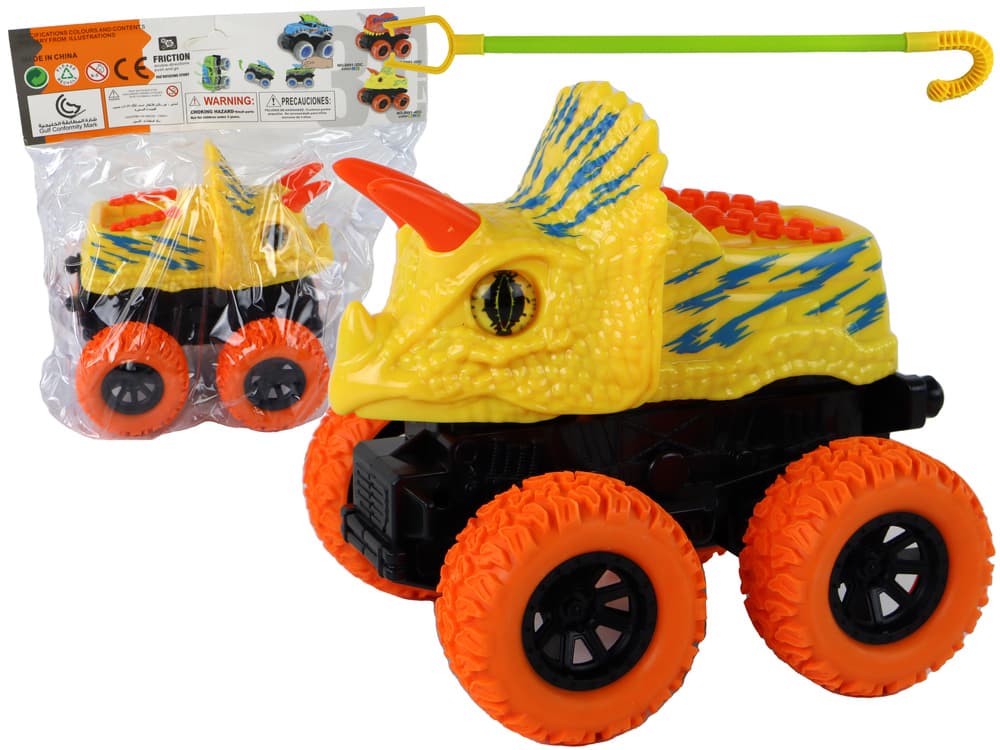 LEAN TOYS Terenski Vozilo Triceratops na vzgon – rumena