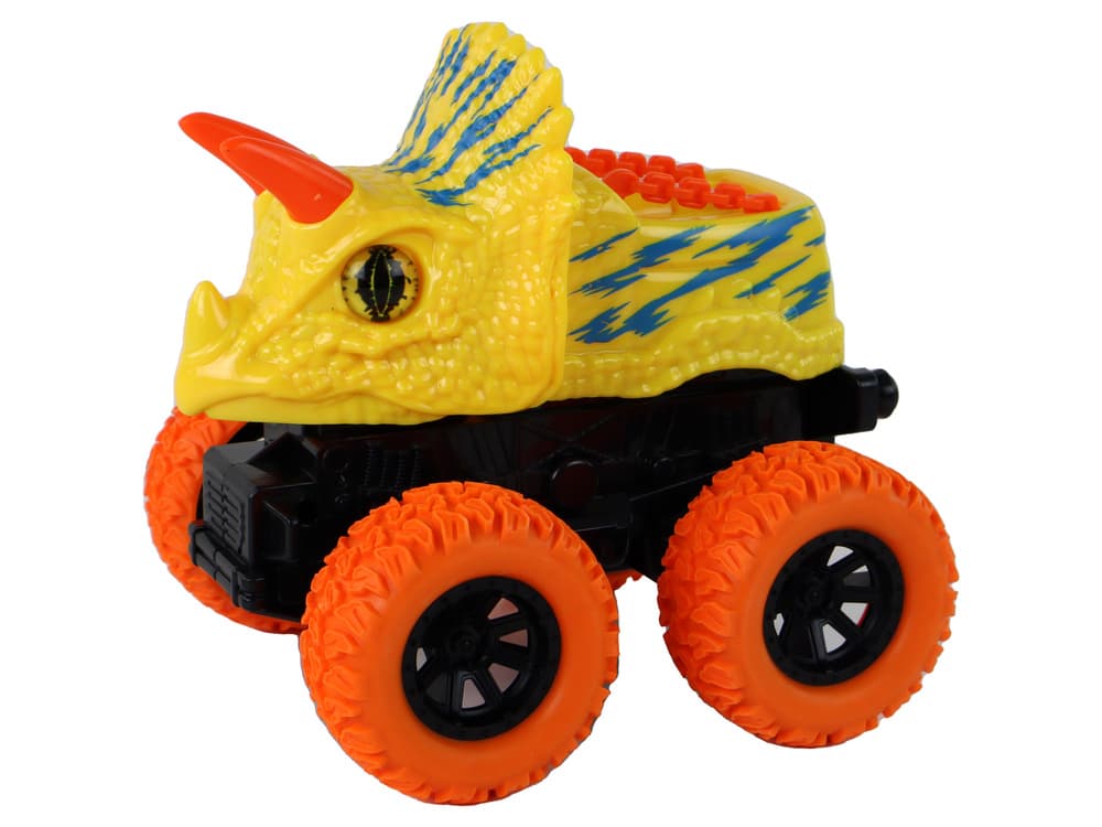 LEAN TOYS Terenski Vozilo Triceratops na vzgon – rumena 2