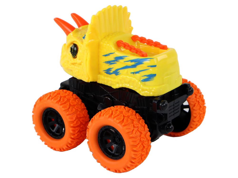 LEAN TOYS Terenski Vozilo Triceratops na vzgon – rumena 3