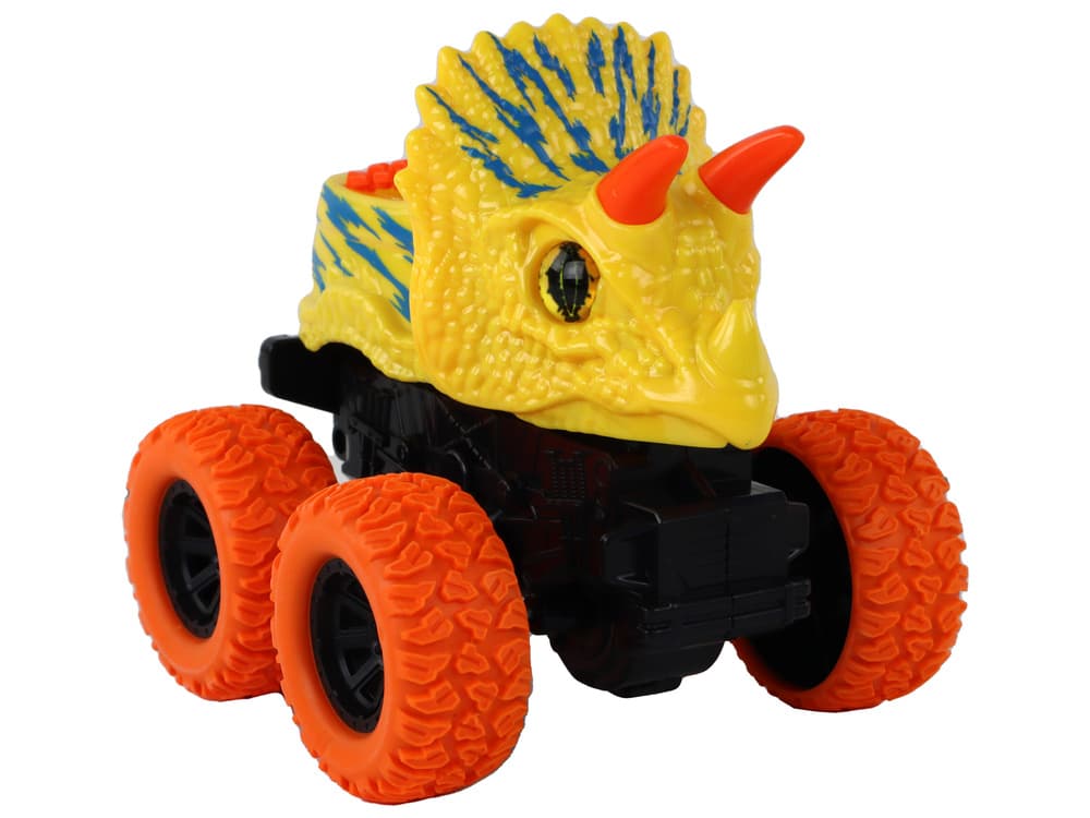 LEAN TOYS Terenski Vozilo Triceratops na vzgon – rumena 4