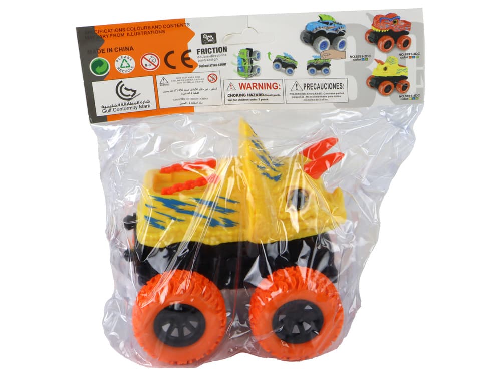 LEAN TOYS Terenski Vozilo Triceratops na vzgon – rumena 6