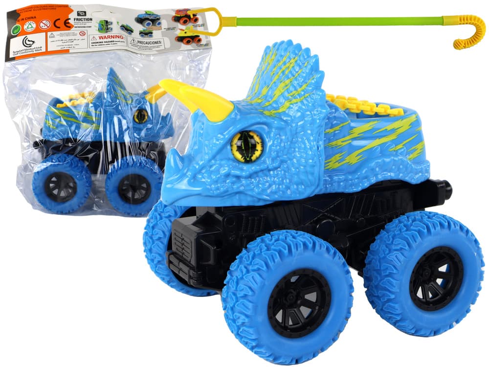 LEAN TOYS Terenski Vozilo Triceratops na vzgon – modra