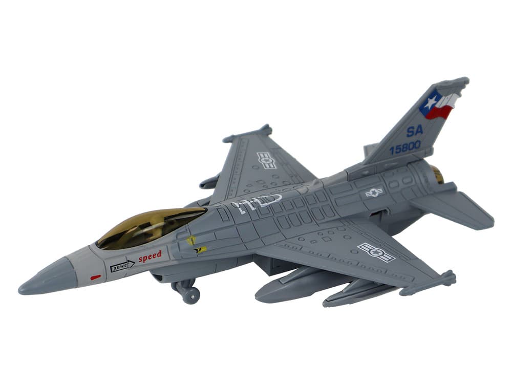 LEAN TOYS Lovski letalski model z vzgonom – temno moder/siv 2