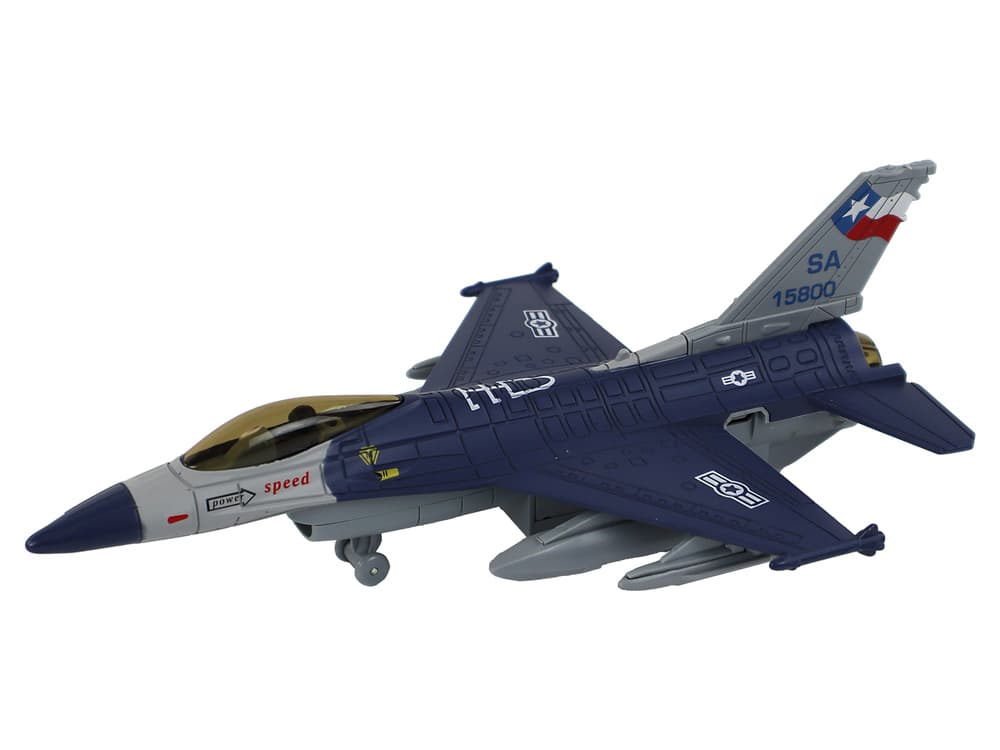 LEAN TOYS Lovski letalski model z vzgonom – temno moder/siv 3