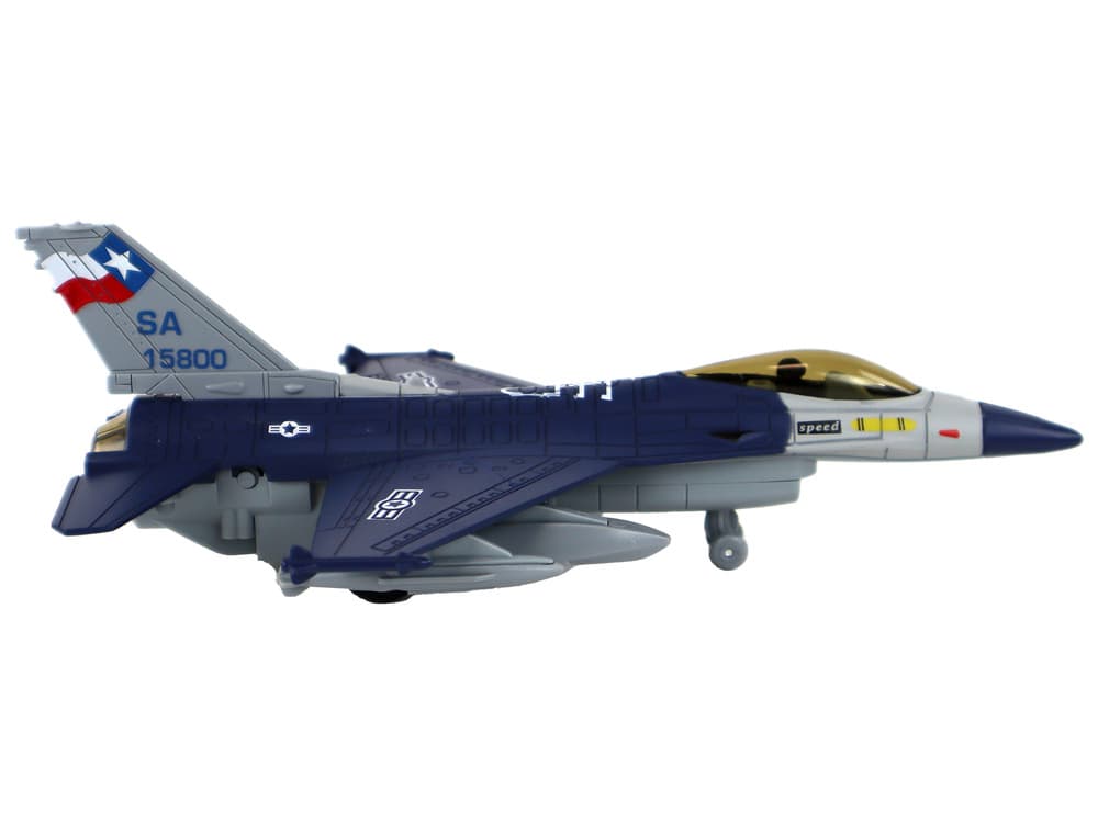 LEAN TOYS Lovski letalski model z vzgonom – temno moder/siv 4
