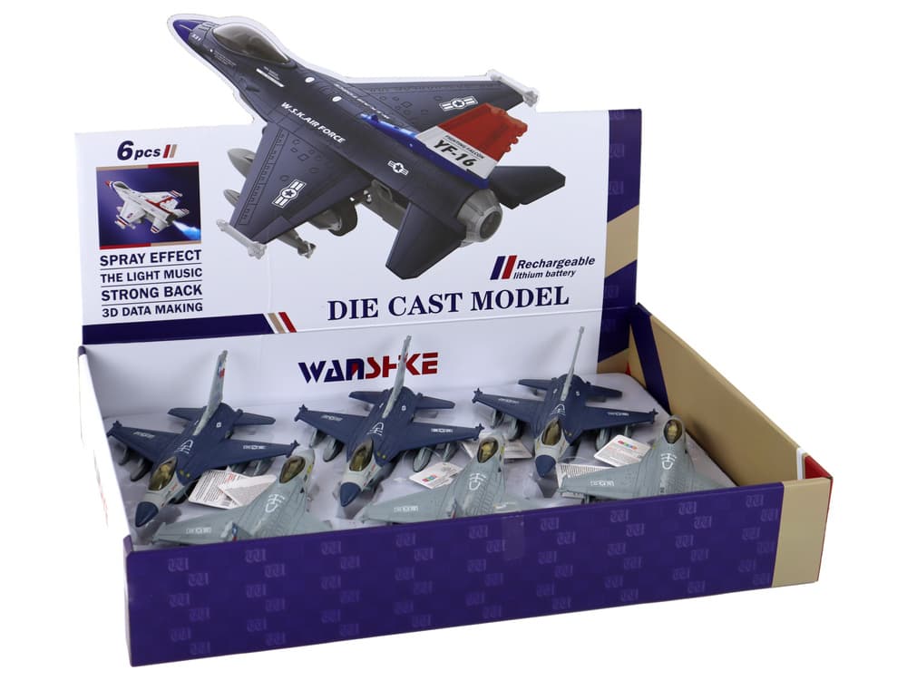 LEAN TOYS Lovski letalski model z vzgonom – temno moder/siv 8