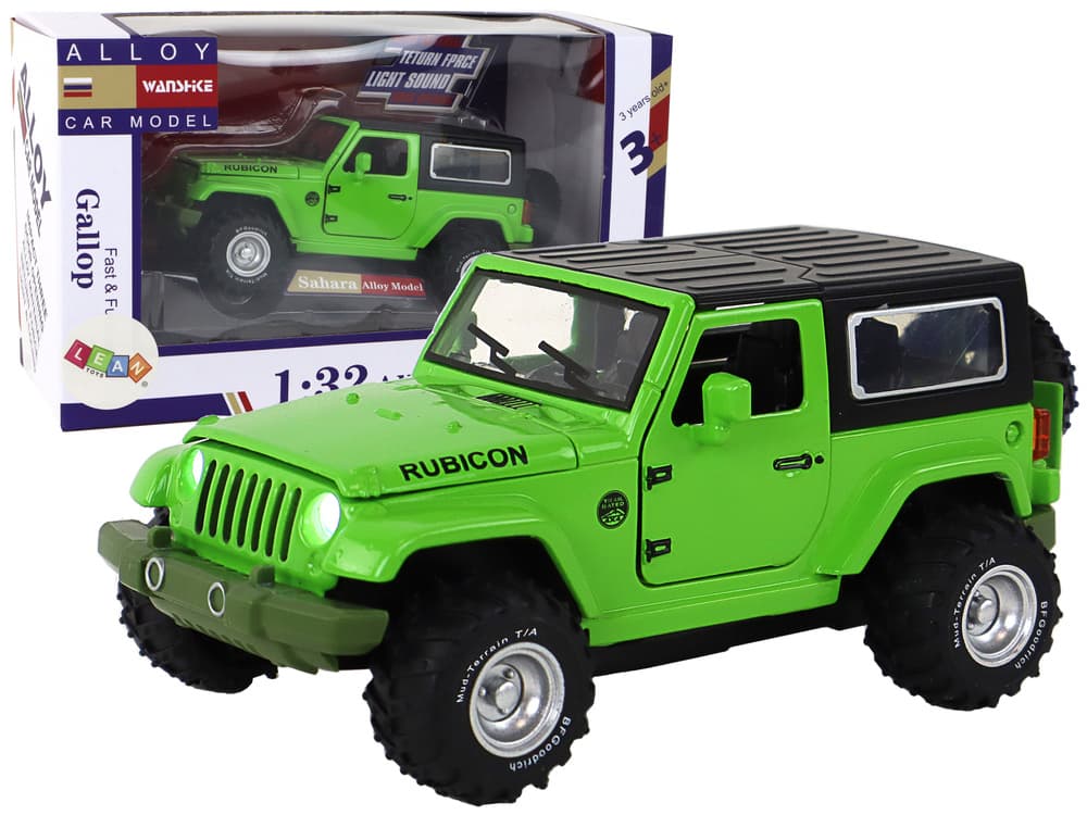 LEAN TOYS Terensko vozilo na baterije s kovinskim pogonom – zelena 1:32