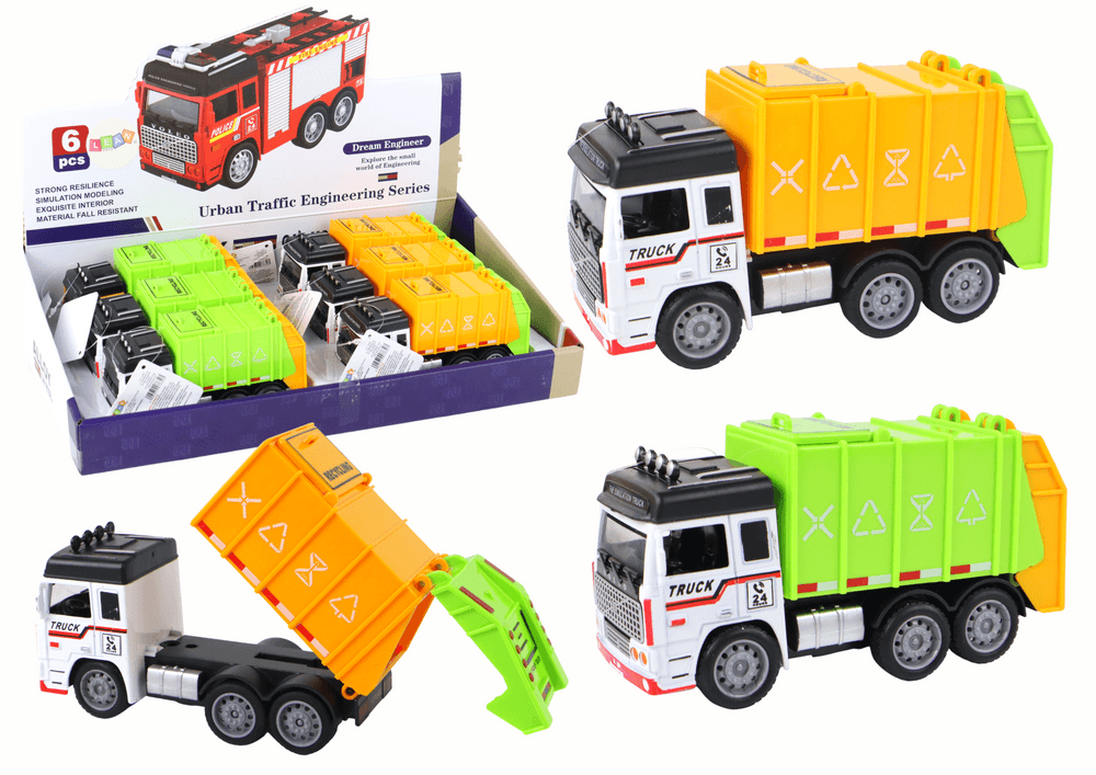 LEAN TOYS Tovornjak smetnjak s prikolico
