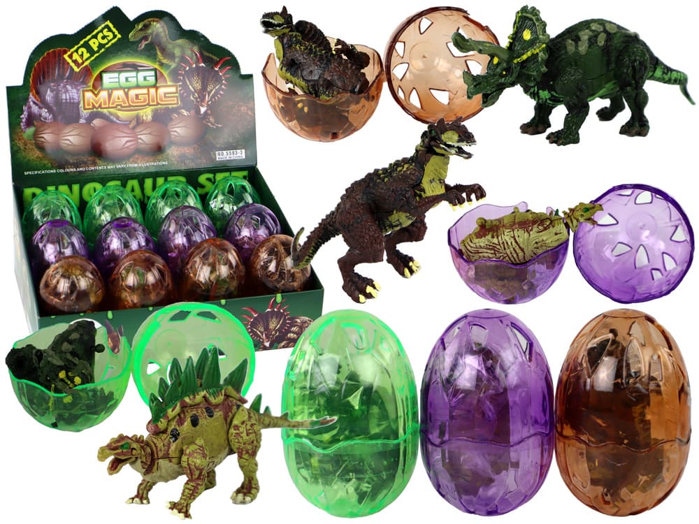 LEAN TOYS Jajce z dinozavrom, 9 cm – 3 barve