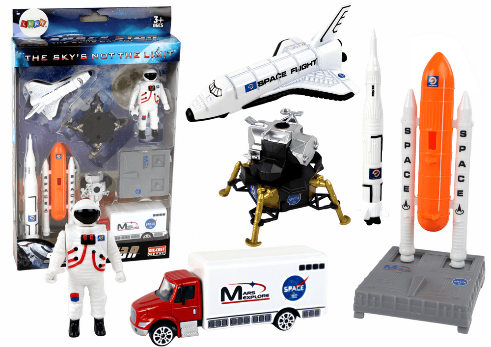 Set vesoljskih figuric LEAN TOYS s satelitom in robotom, 8 kosov