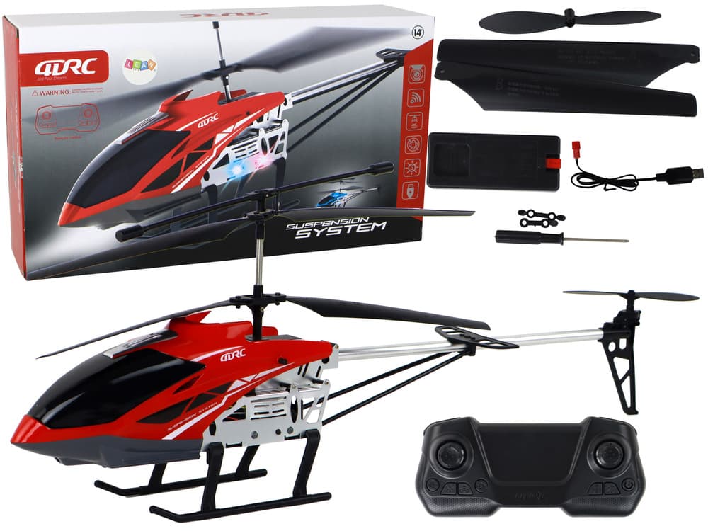 RC helikopter LEAN TOYS 70 cm, rdeč, z LED lučmi