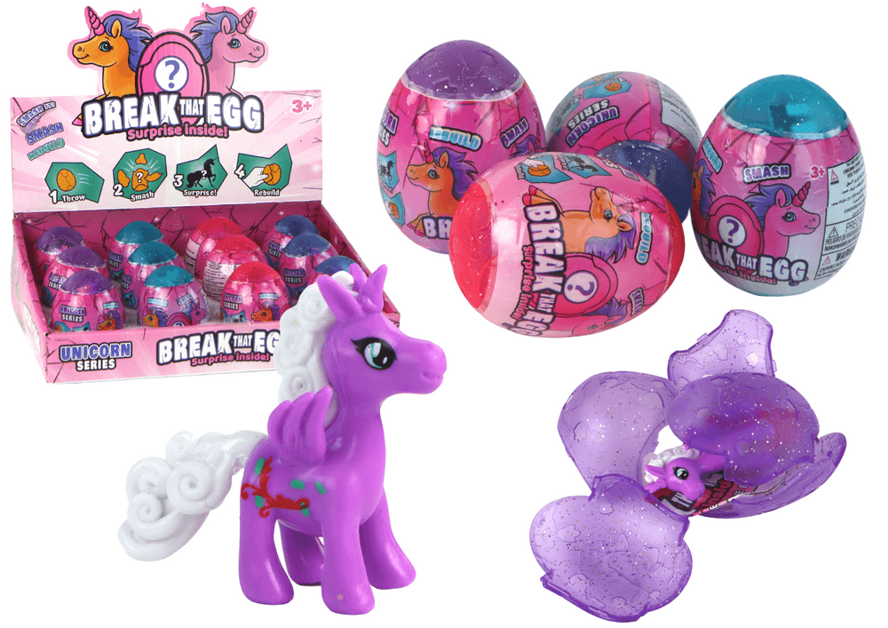 Magija lupeče jajce LEAN TOYS z jednorožcem, 4 barve, 6 cm