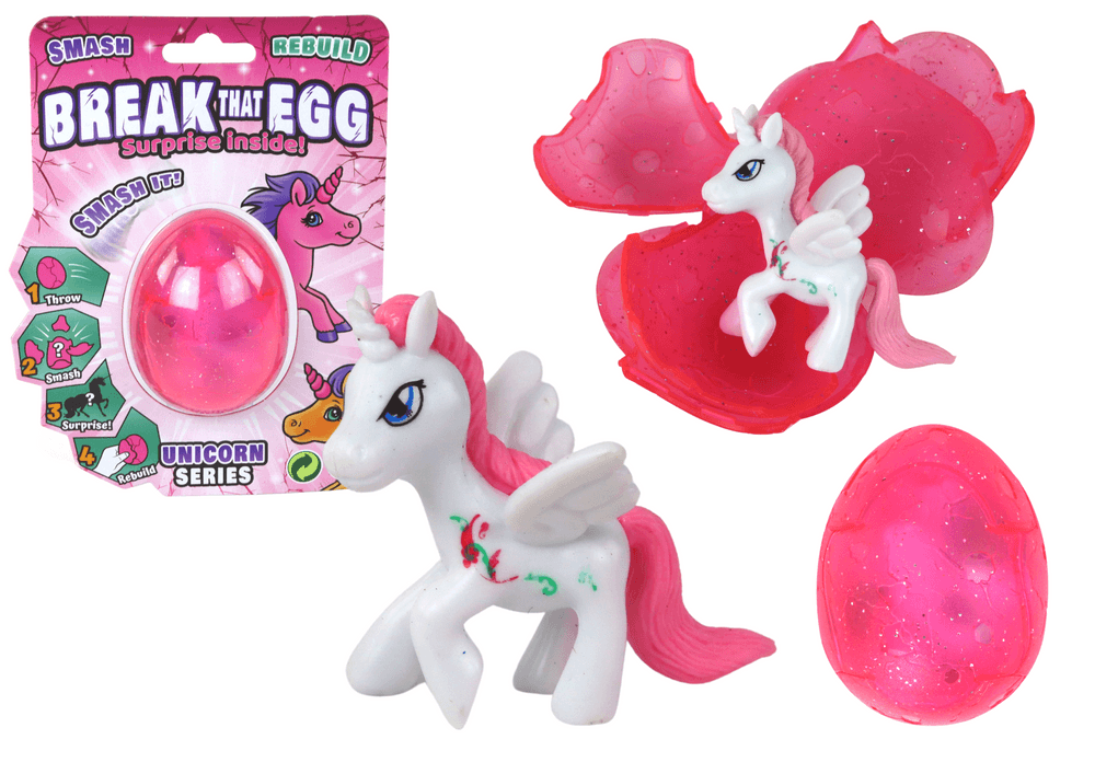 Pekoče čarobno jajce LEAN TOYS z jednorožcem, roza, 6 cm