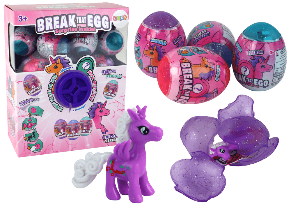 Set 12 bleščečih jajc enorožcev za izvalitev LEAN TOYS z mehanizmom