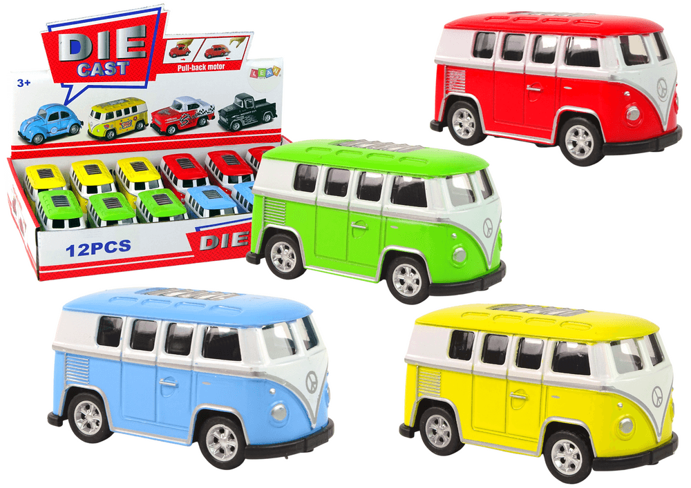 LEAN TOYS Rola Bus na frikcijski pogon, 7,5 cm, 4 barve