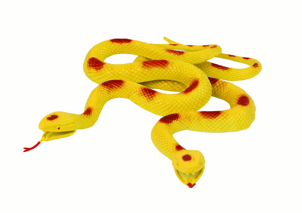 Umetni gumijasti kača, rumena z rdečimi pegami, 20 cm 2