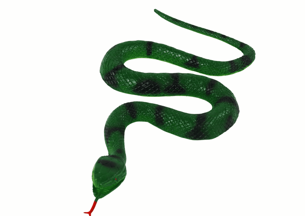 Umetni gumijasti kača, zelena s črnimi pegami, 20 cm 2