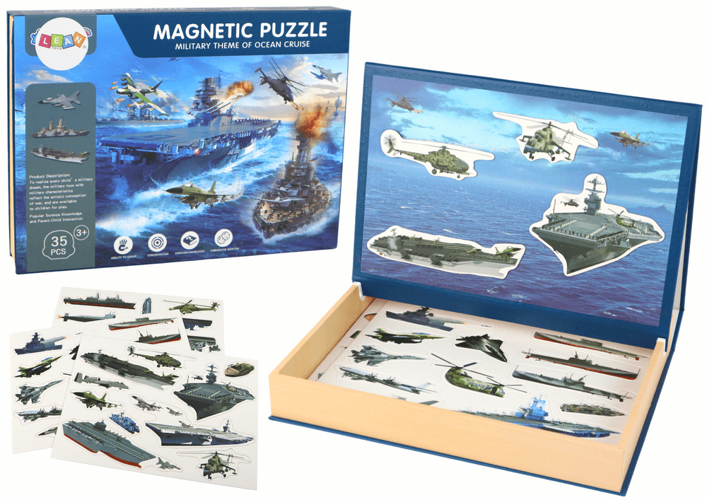 LEAN TOYS Edukativne Magnetne Sestavljanke - Vojaški Ladje