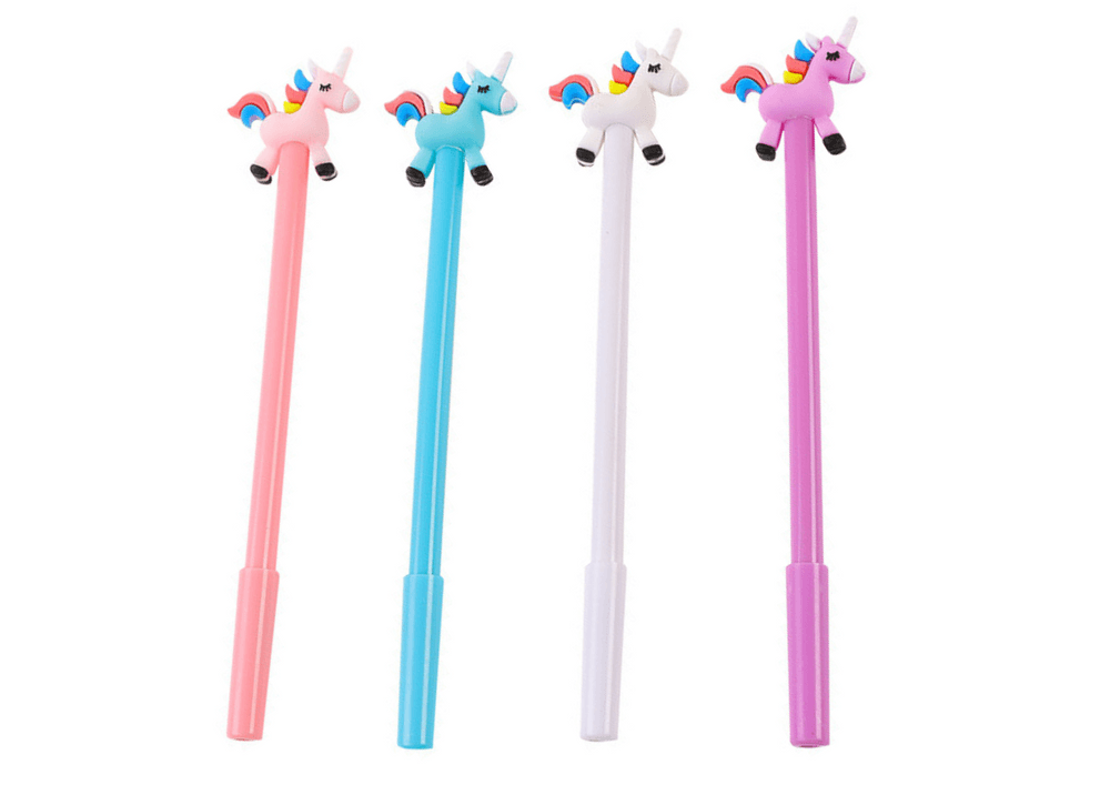 Dolgopis LEAN TOYS z enorožcem, črn vložek, 0.5mm
