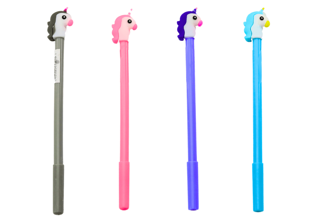 Dolgopis LEAN TOYS z enorožcem, črn vložek, 0.5mm