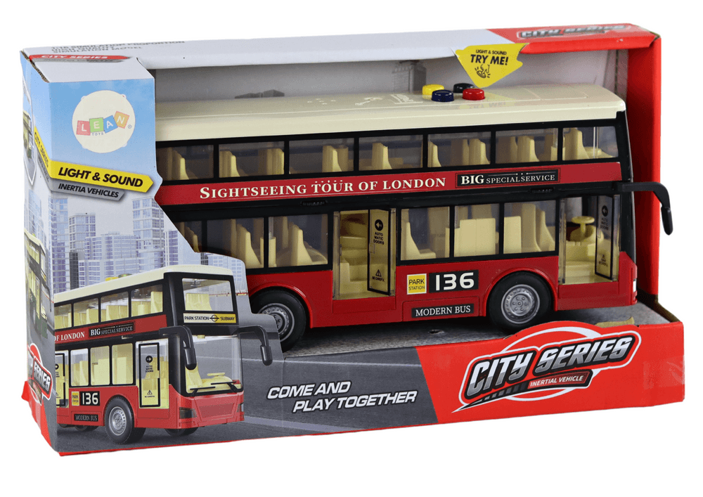 LEAN TOYS Dvopasovni mestni avtobus, rdeč, lučke & zvoki 3
