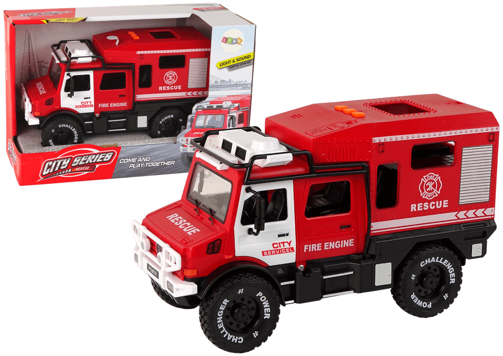 LEAN TOYS Terensko vozilo RDEČE G.V., odpirajoča vrata, zvok & luči