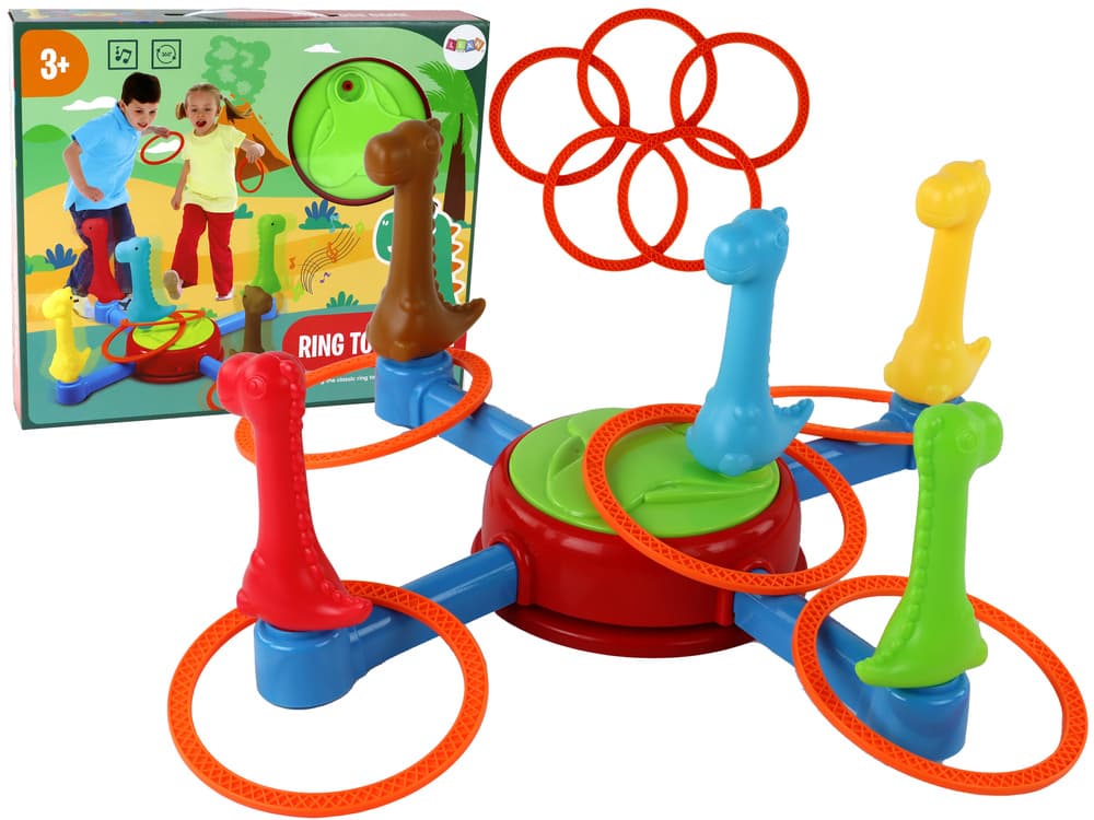 LEAN TOYS Ringi za dinozavre, vrtljiva igra zveznosti 360*