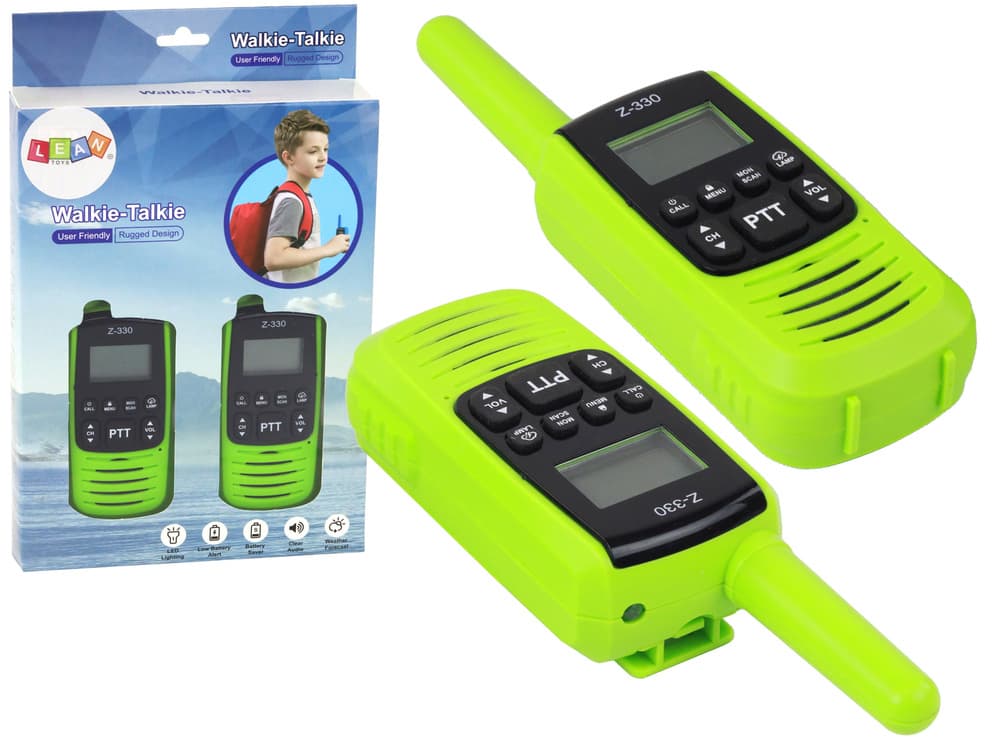 LEAN TOYS Walkie-Talkie zelena, doseg 3 km