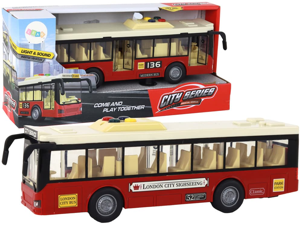LEAN TOYS Zvočni in svetleči mestni avtobus na baterije 1:16