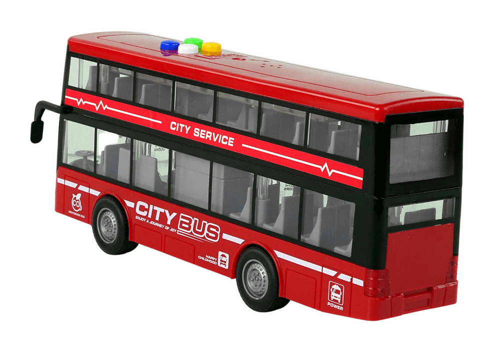 LEAN TOYS Dvoposteljni avtobus na baterije, rdeč, 1:16 3