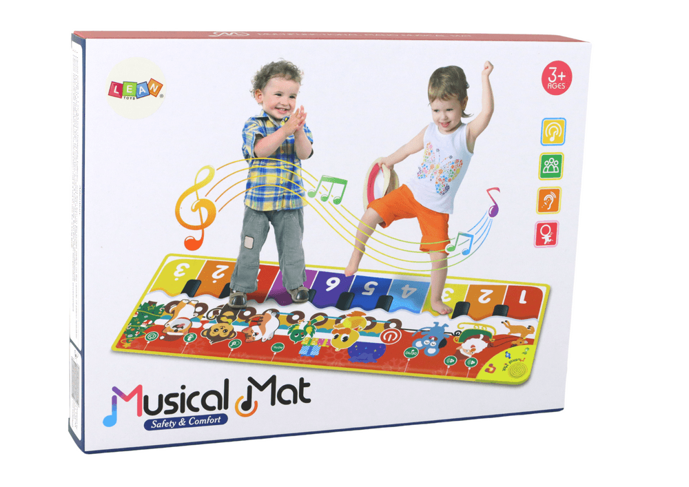 LEAN TOYS Plesna glasbena podloga z živalmi in klavi- a 5
