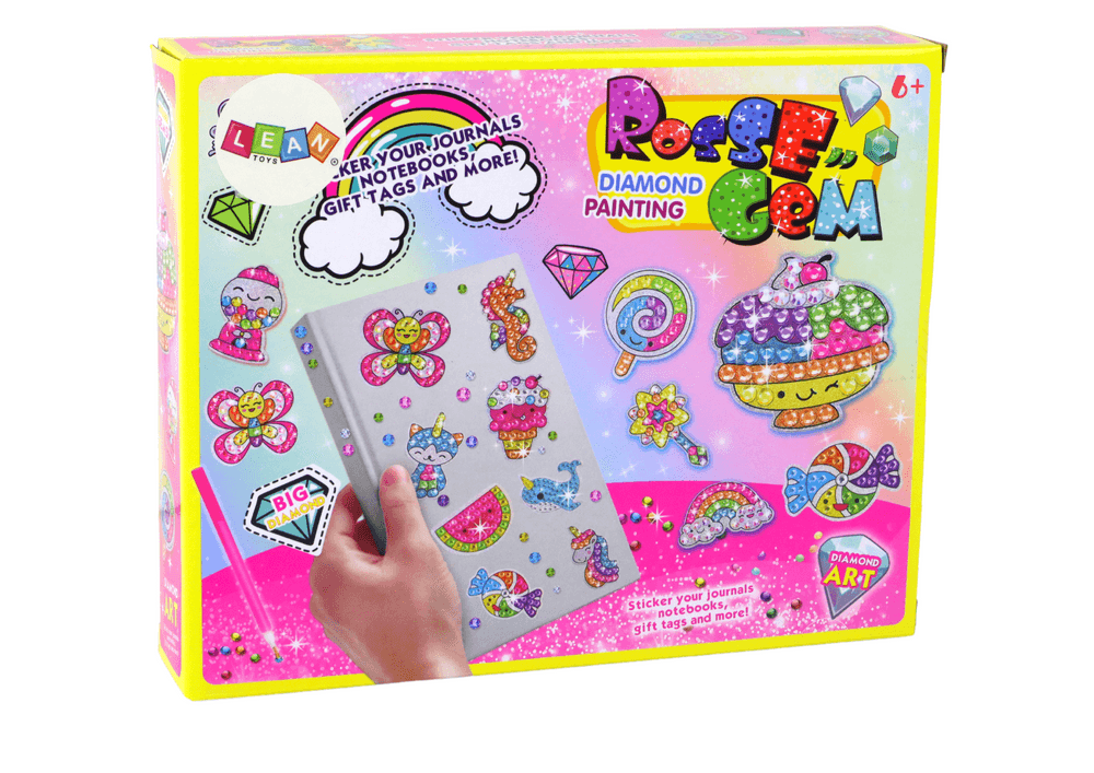 LEAN TOYS Set za lepljenje diamantičev (nalepke, živali) 2