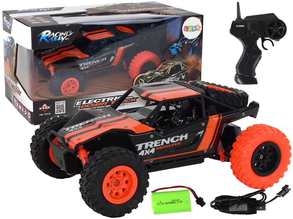 Terenski avtomobil LEAN TOYS na daljinsko upravljanje, oranžni, 1:24