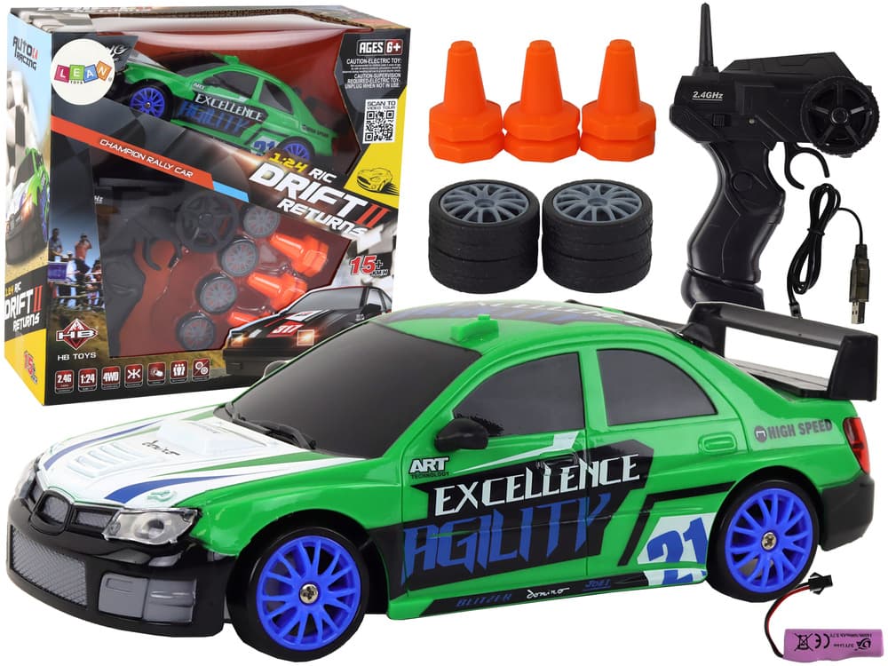 Športni avto LEAN TOYS na daljinsko upravljanje, zeleni, 1:24