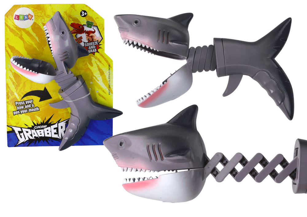 Grizljajoči morski pes LEAN TOYS na vzmeti, siv