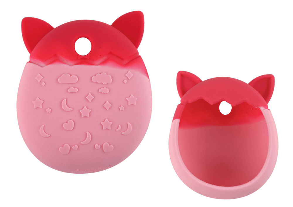 LEAN TOYS Silikonsko etui za Tamagotchi - Roza (oblikovan kot mačka)