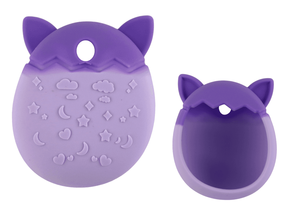 LEAN TOYS Silikonsko etui za Tamagotchi - Vijolična (oblikovan kot mačka)