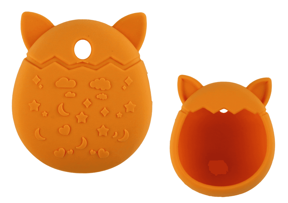 LEAN TOYS Silikonsko etui za Tamagotchi - Oranžna (oblikovan kot mačka)