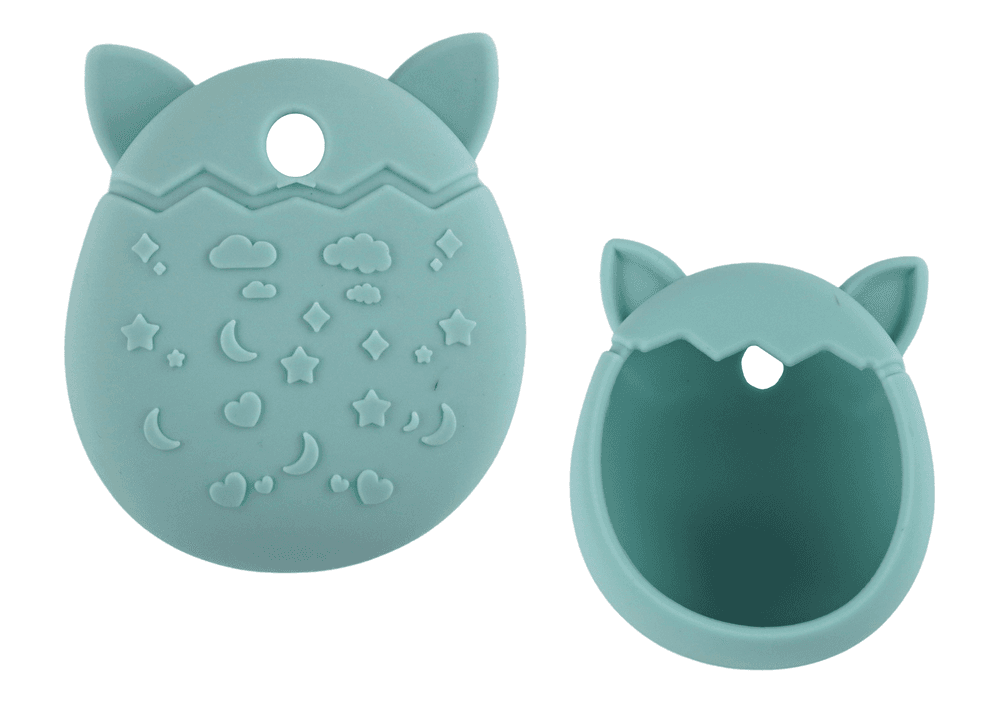 LEAN TOYS Silikonsko etui za Tamagotchi - Turkizna (oblikovan kot mačka)