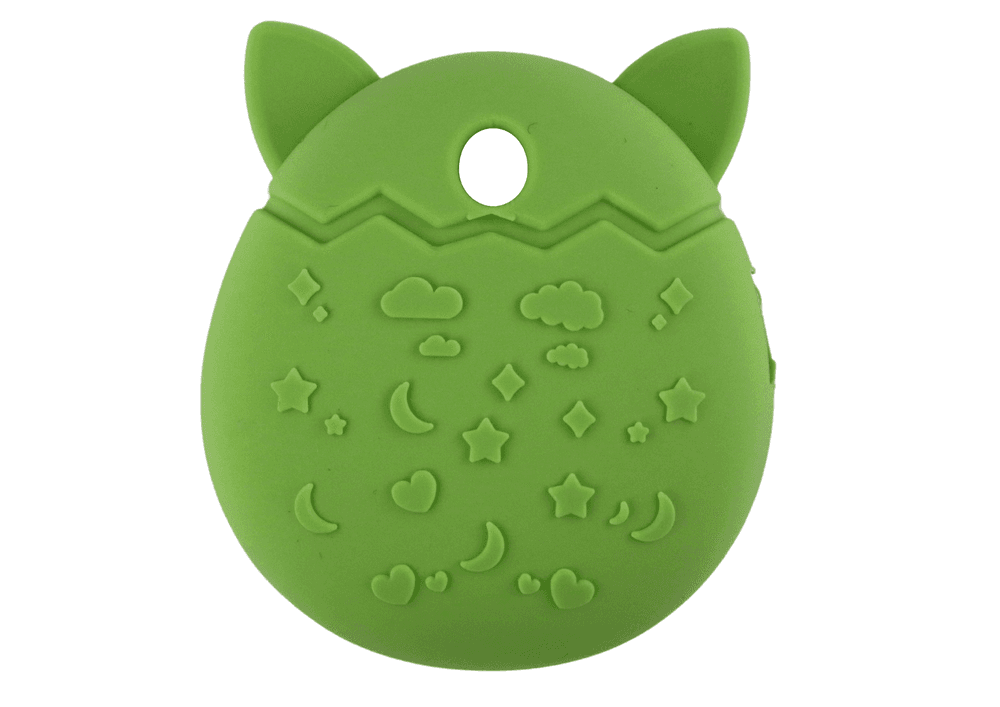 LEAN TOYS Silikonsko etui za Tamagotchi - Zelena (oblikovan kot mačka) 2